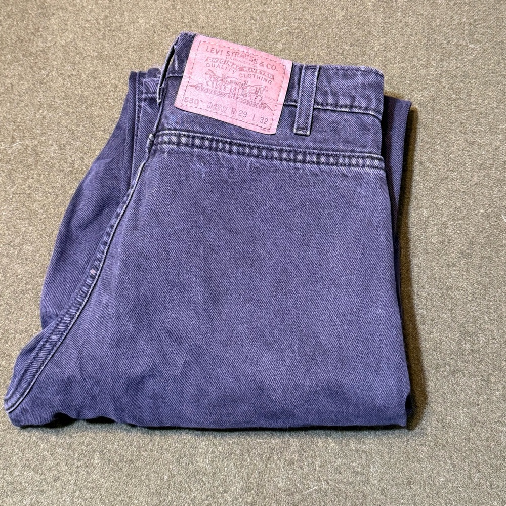 Levi's 550 Denim Jeans Vintage 90s Bareback Black Relaxed Tapered Fit Size 29x32